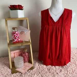 NWT Eyelet Lace Rib Knit Tank Top - Knox Rose